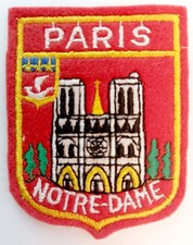 Écusson ancien PARIS Notre-Dame France - en feutrine brodée