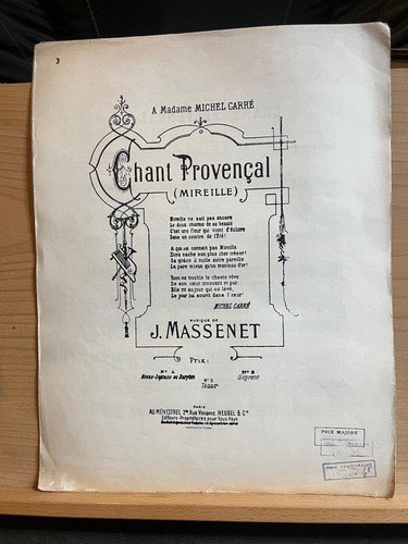 Jules massenet chant provencal - jules,
