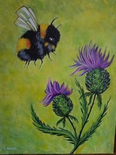 Collecteur de nectar. Une peinture acrylique par Susan Gaunt