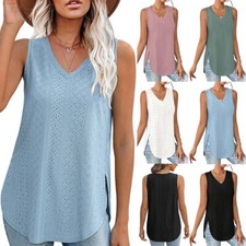 Débardeur Col En V Pour Femme Chemisier Sans Manches Camisole D'été Grande /