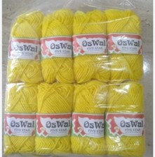 8X Tricot Main Fil Laine Jaune Citron en Laine Pull, Casquette, Hand-Gloves Etc