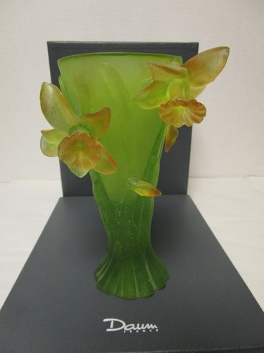 Daum france vase green - vase,