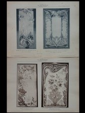 PANNEAUX DECORATIFS ART NOUVEAU - 2 PLANCHES 1903 - WAROQUIER, COQUELLE, BRAVET