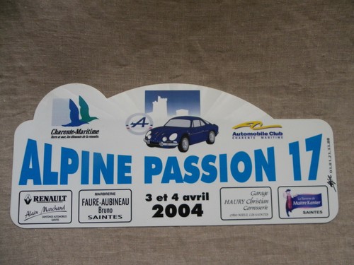 Plaque rallye alpine passion - plaque,