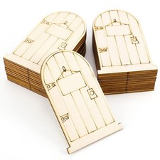 25pcs portes fées en bois en