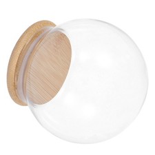  Cloche en verre transparent avec base en bois, globe de neige à monter