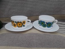 2 ancienne TASSE ARCOPAL CAFE CHOCOLAT THE Vintage Fleur Floral Mug 