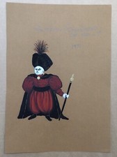 Dessin Gouache Sylvie Poulet Maquette Costume Jesus Nain Pilate Robert Hossein