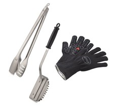 Coffret barbecue premium, 3 pièces, comprenant des gants de barbecue, une pin...