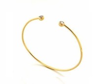 Dolly-Bijoux Bracelet Jonc Ouvert Boule Diamant Cz 65mm Plaqué Or 18K 5 Microns