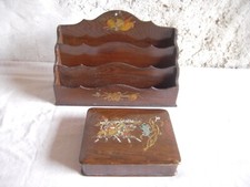 CLASSEUR  COURRIER + BOITE A TIMBRES ? FIN XIX , DEBUT XX EME