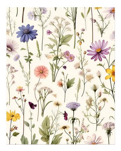 Art mural fleur botanique