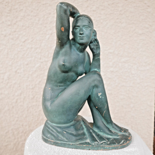 Sculpture terre cuite signé - terre,