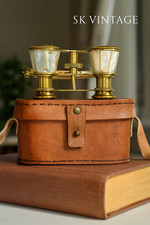 Ancien verre opéra laiton nacre et manche laiton monture cadeau France