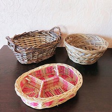 Lot de 3 corbeilles de table panière tressée en osier