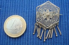 B19 Broche Ancienne Argent Massif Filigrané Lot Bijou Vintage