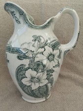 Ancien Broc De Toilette Faience K&G Lunéville modèle Pétunia 19 Ème 
