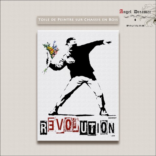 Tableau banksy lanceur - tableau, de