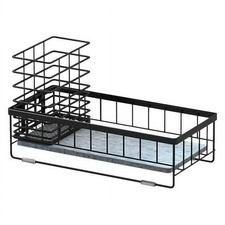 Caddy d'évier de cuisine fonctionnel avec tampon en pierre diatomée à séchag