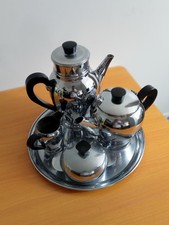 Service à  thé/Café Baumelin Cuivre Nickelé Complet Estampillée