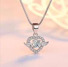 Lovely Angel Heart Wing Silver