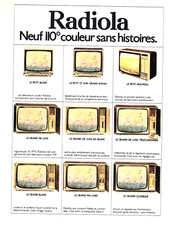 Publicité Advertising 0924  1975   Radiola   téléviseur neuf 110° sans histoires
