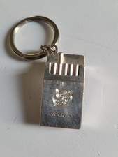 Ancien porte clé métal  argenté Forme paquet de cigarettes GAULOISES - lourd