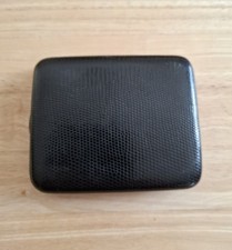 Etui à cigarettes en lézard noir Le Tanneur années 60 - intérieur cuir