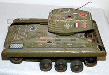 ANCIEN CHAR JOUET en TOLE MILITAIRE 50's - 60's ? /NO ANCIENNE VOITURE MECANIQUE