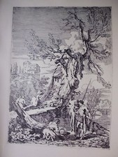 gravure in folio:   LE RETOUR DE LA PECHE par CLAUDE-JOSEPH VERNET