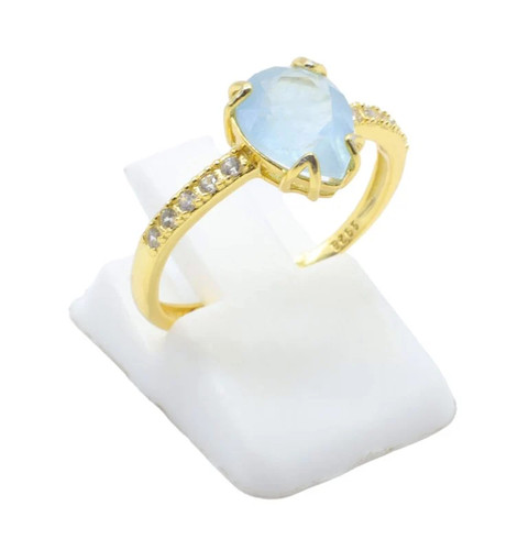 Bague argent 925 aigue marine - argent,