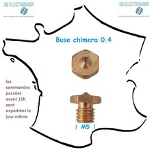 buse M5 laiton 0.4 pour extrudeur chimera 1.75mm nozzle 3d print