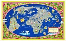 AIR FRANCE PLANSIPHèRE 1959