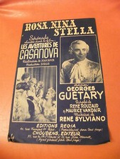 "Partition Rosa Nina Stella Film Les aventures de Casanova Georges Guétary 1947"