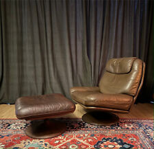 fauteuil ottoman De Sede cuir 1970 pivotant tournant