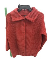 Eileen Fisher sz Small Petite soft red cardigan dolman sleeve alpaca wool Italy