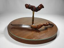 Plateau a Fromage tournant verre et formica  et poignée Cep De Vigne