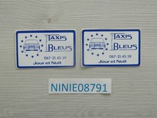 LOT 2 AUTOCOLLANT TAXIS BLEUS NIVELLES BELGIQUE BLUE TAXI STICKER