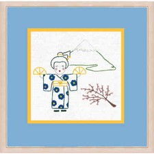 Kit de broderie Freestyle Le Bonheur des Dames "Japonais et Volcan", image impri