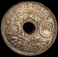 25 Centimes Lindauer . 1940 .