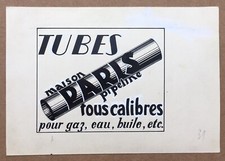 Dessin Original Jacques Godard Projet Publicité Tubes Pipeline Paris Gaz Eau 