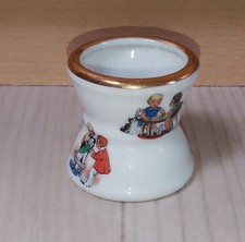 Rond De Serviette Ancien En Porcelaine Décor Enfant Naïf Liseré Or