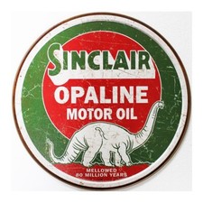 plaque publicitaire diamètre 30cm : SINCLAIR OPALINE MOTOR OIL