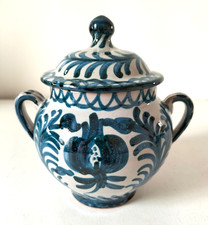 Sucrier à anses en faïence de Fajalauza, Grenade, Espagne, vers 1970