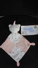 222/ doudou plat licorne rose blanc pois MES PETITS CAILLOUX