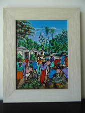 Tableau Naïf  Haïti Scène