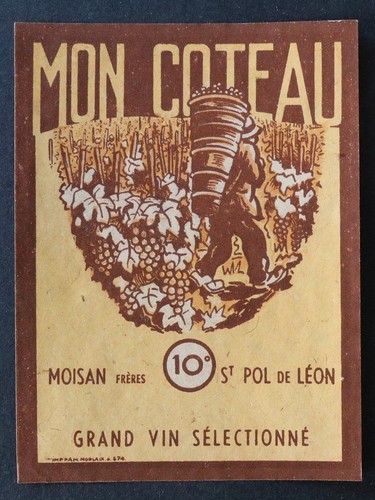 Ancienne étiquette vin - , mon