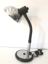 Lampe de bureau vintage métal chrome et noire aluminor