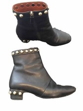 Très Belle Et Authentique Boots Cuir Noir Michel Vivien 37,5