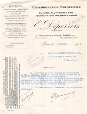 1930 CHAUDRONNERIE INDUSTRIELLE CUIVRE ALUMINIUM ET FER E DEPERROIS A PARIS